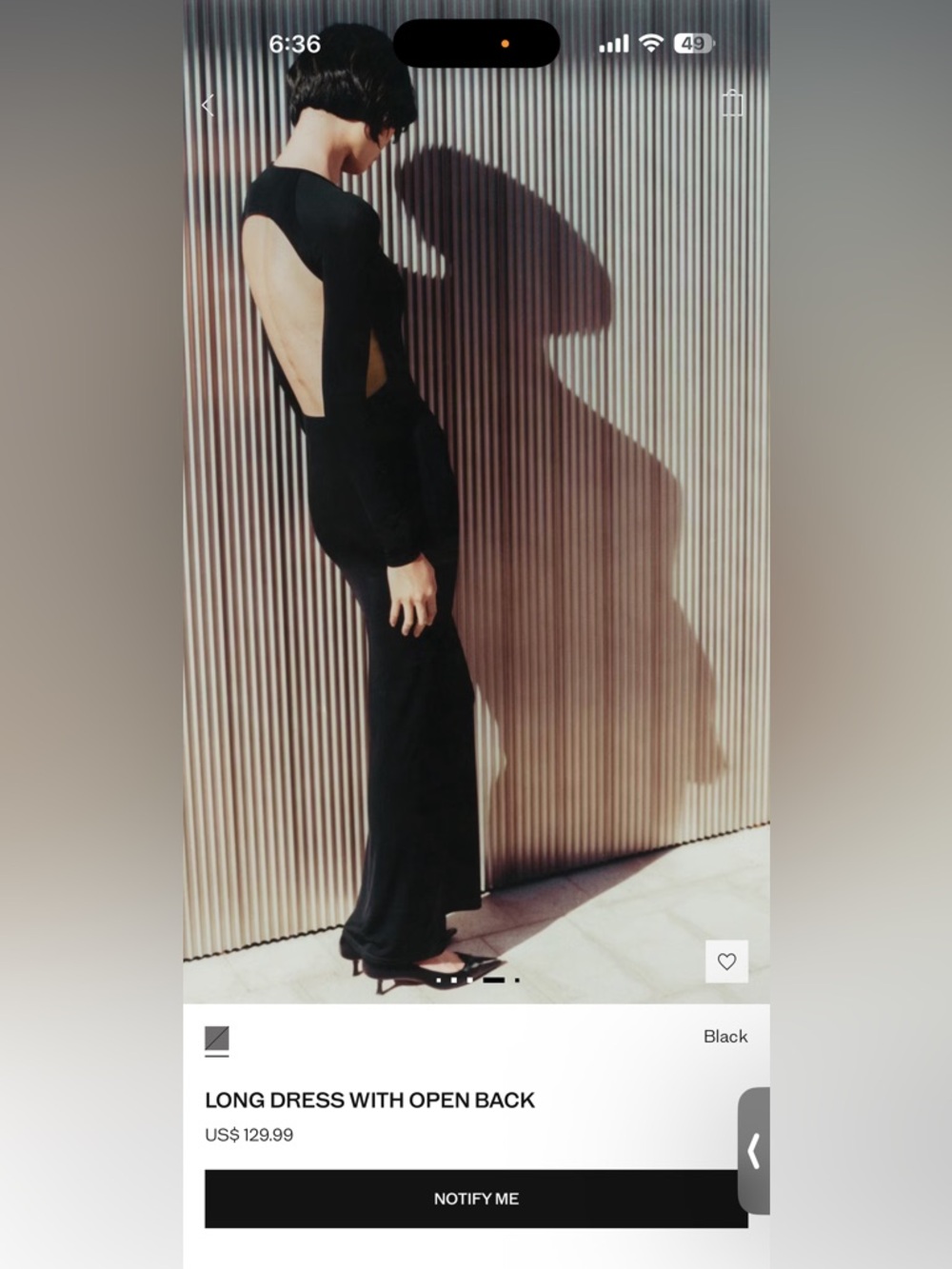 Mango Black Long Backless Dress